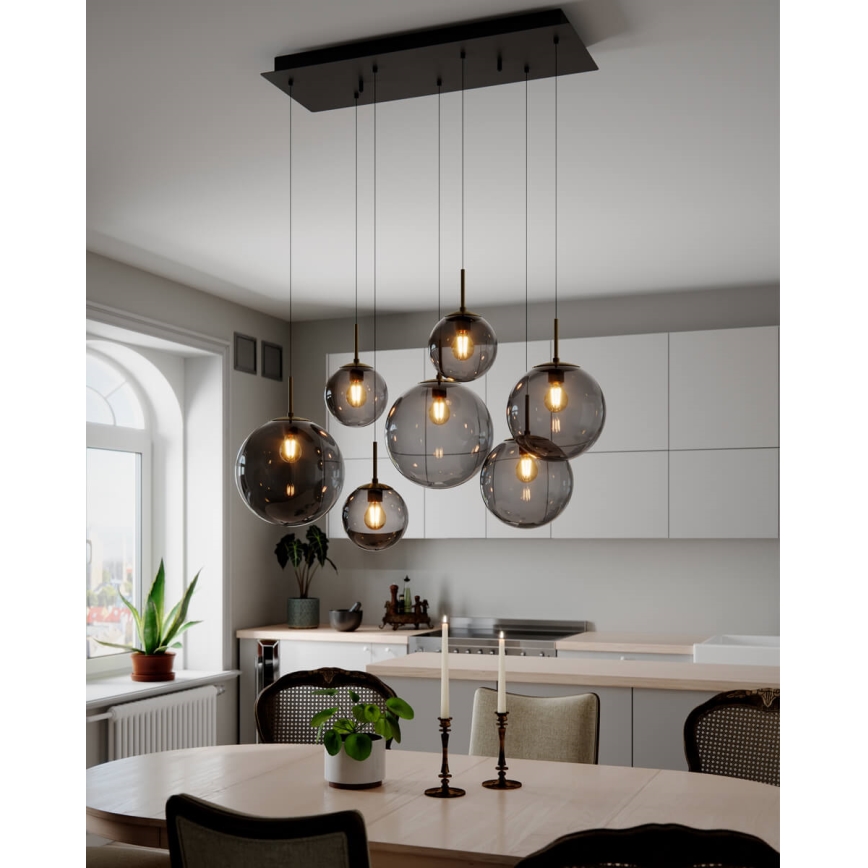 ByRydens - Závesný luster na lane LAURA 7xE27/8W/230V