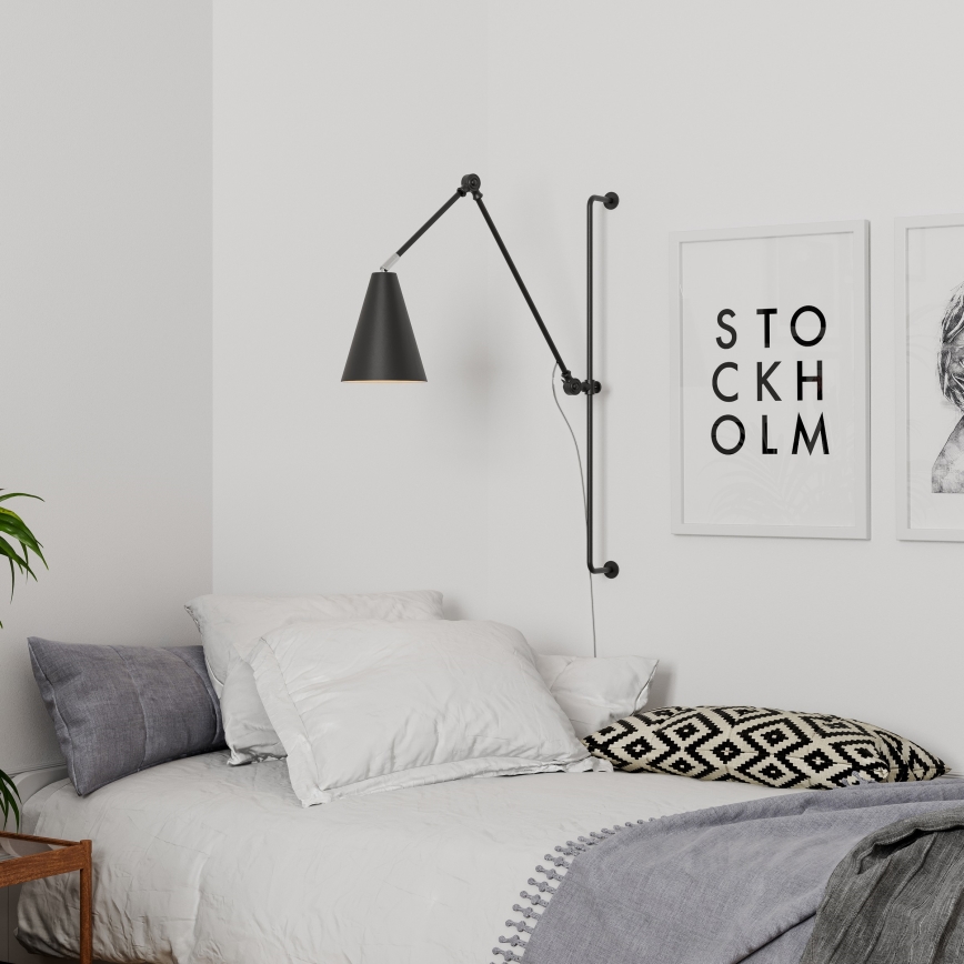 ByRydens - Nástenná lampa YUKON 1xE27/5W/230V čierna