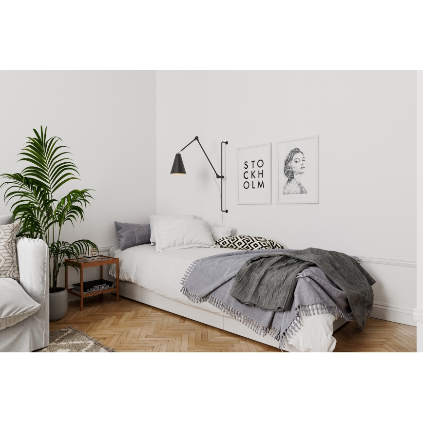 ByRydens - Nástenná lampa YUKON 1xE27/5W/230V čierna