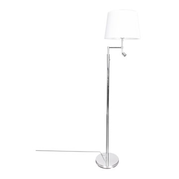 ByRydens - LED Stojacia lampa ORLANDO 1xE27/5W/230V + LED/3W biela/lesklý chróm pr. 36 cm