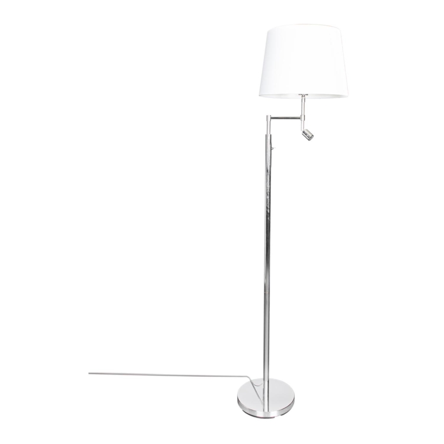 ByRydens - LED Stojacia lampa ORLANDO 1xE27/5W/230V + LED/3W biela/lesklý chróm pr. 36 cm