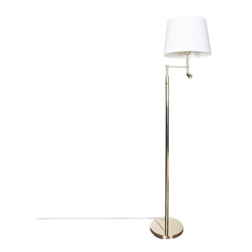 ByRydens - LED Stojacia lampa ORLANDO 1xE27/5W/230V + LED/3W biela/zlatá pr. 36 cm