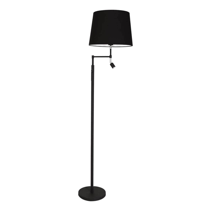 ByRydens - LED Stojacia lampa ORLANDO 1xE27/5W/230V + LED/3W čierna pr. 36 cm