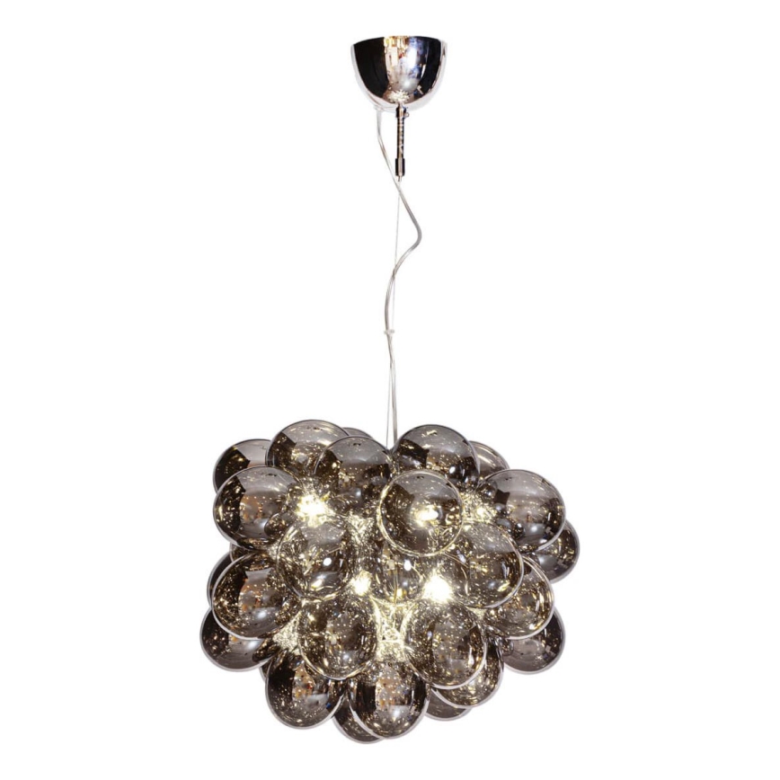 ByRydens - Luster na lanku GROSS 8xG9/4W/230V dymová/čierna pr. 50 cm