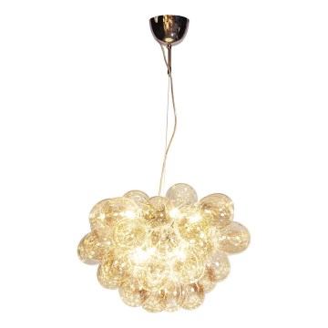 ByRydens - Luster na lanku GROSS 8xG9/4W/230V dymová/hnedá pr. 50 cm