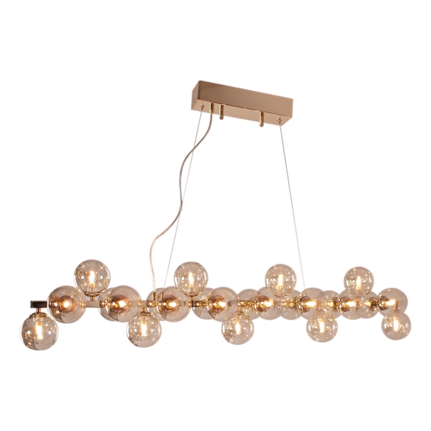 ByRydens - Luster na lanku SPLENDOR 25xG9/5W/230V dymová/hnedá