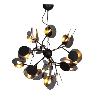 ByRydens - Luster na lanku TURNO 18xG9/4W/230V zlatá/čierna pr. 80 cm