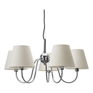 ByRydens - Závesný luster na lanku LYNF 5xE14/8W/230V lesklý chróm/biela