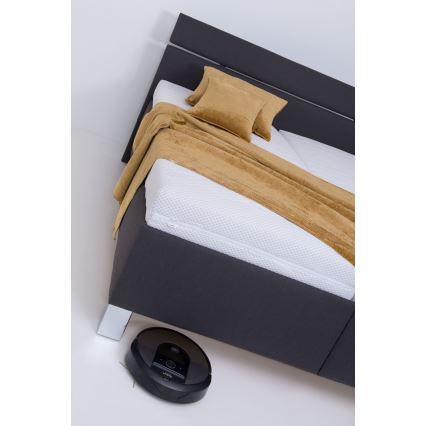 Čalúnená posteľ ALIS 160x200 cm s matracom a úložným priestorom, antracit