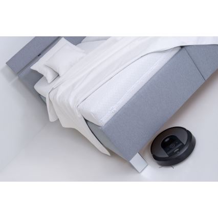 Čalúnená posteľ ALIS 160x200 cm s matracom a úložným priestorom, svetlosivá