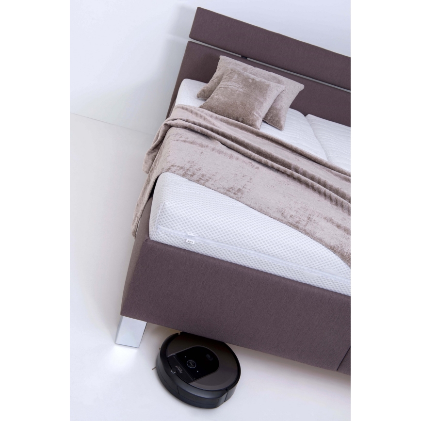 Čalúnená posteľ ALIS 180×200 cm s matracom a úložným priestorom, hnedá