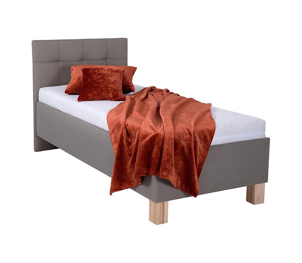 Čalúnená posteľ MARIA ONE 90x200 cm s matracom a úložným priestorom taupe 8590828933670