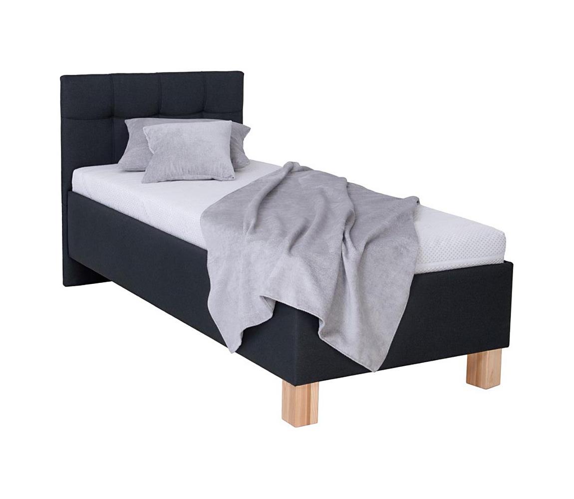 Čalúnená posteľ MARIA ONE s matracom a úložným priestorom 90x200 cm antracit 8590828933649