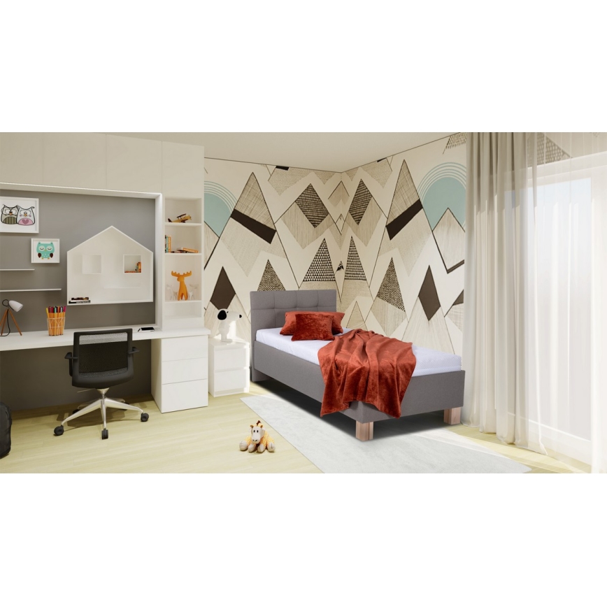 Čalúnená posteľ MARIA ONE s matracom a úložným priestorom 90x200 cm taupe