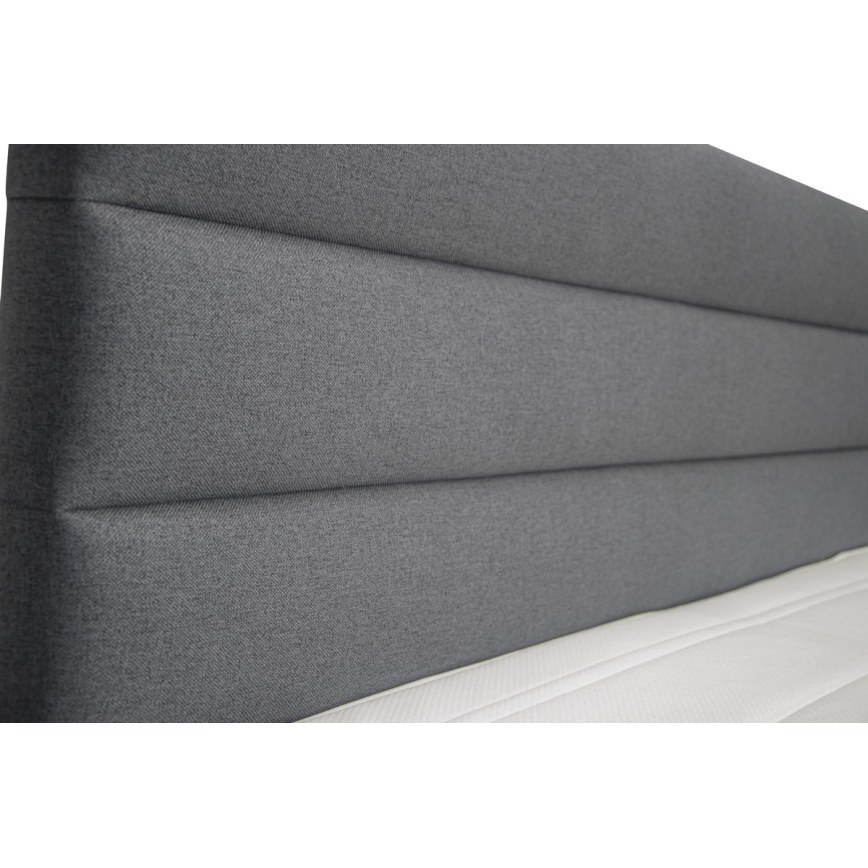 Čalúnená posteľ s úložným priestorom a matracami s topperom NEW BOLERO 180x200 cm sivá