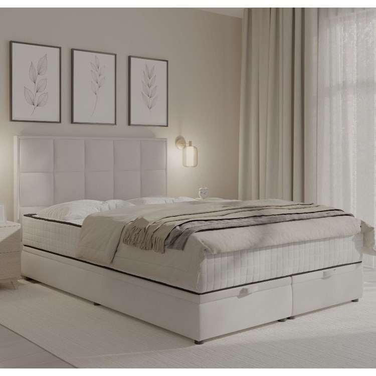 Čalúnená posteľ s matracmi a úložným priestorom GRACE 180x200 cm sivá