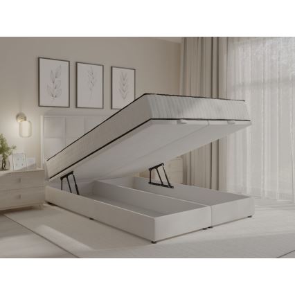 Čalúnená posteľ s matracmi a úložným priestorom GRACE 180x200 cm sivá