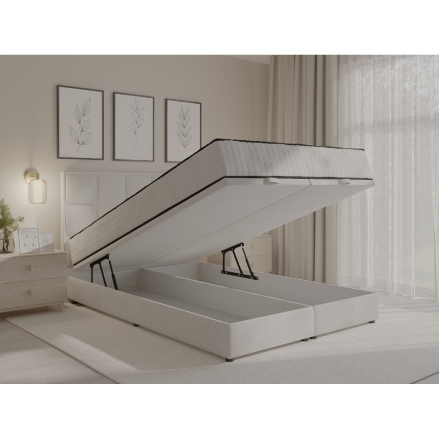 Čalúnená posteľ s matracmi a úložným priestorom GRACE 180x200 cm sivá