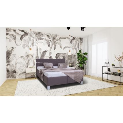 Čalúnená posteľ s matracom a úložným priestorom ALIS 180x200 cm hnedá