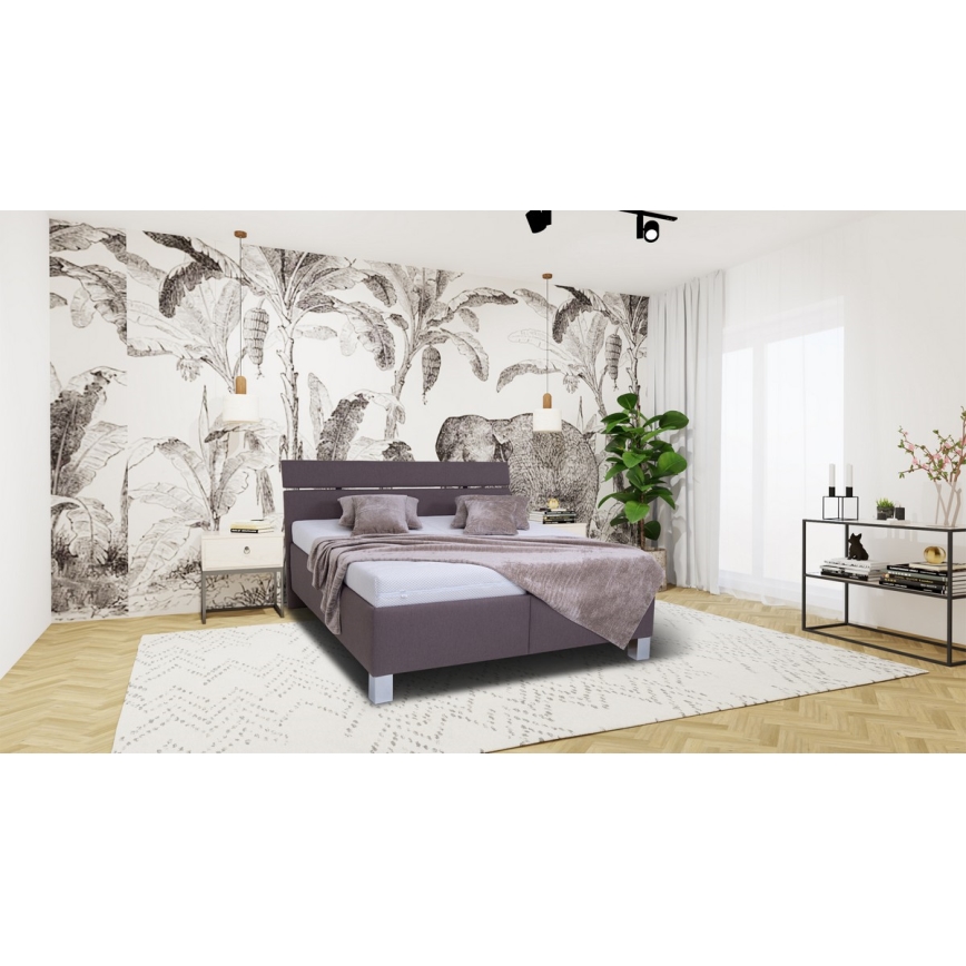 Čalúnená posteľ s matracom a úložným priestorom ALIS 180x200 cm hnedá