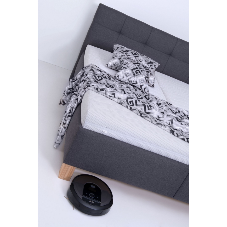 Čalúnená posteľ s matracom a úložným priestorom MARIA 160x200 cm sivá