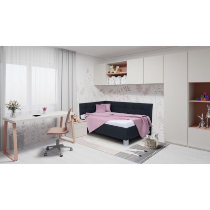 Čalúnená posteľ s matracom a úložným priestorom MARIA PETITE 120x200 cm antracit