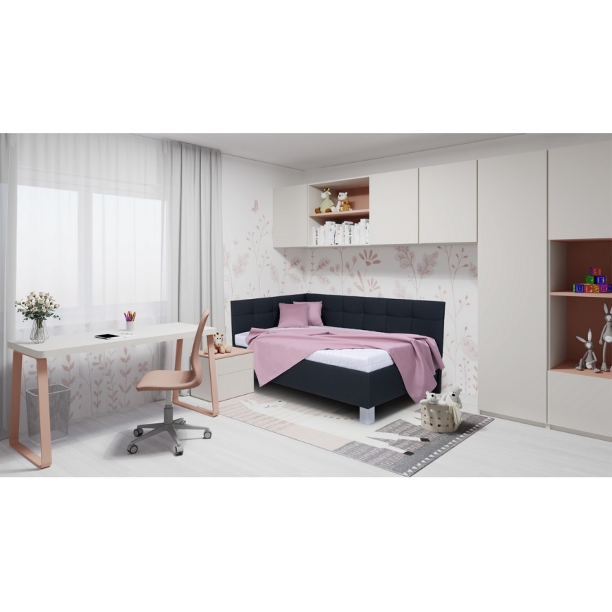 Čalúnená posteľ s matracom a úložným priestorom MARIA PETITE 120x200 cm antracit