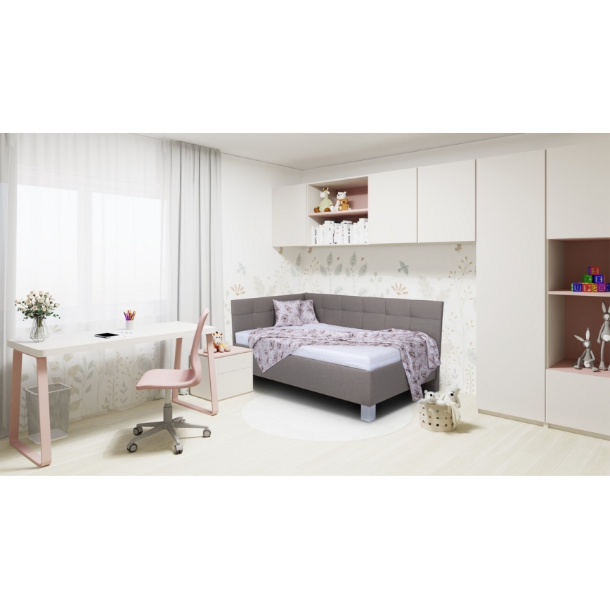 Čalúnená posteľ s matracom a úložným priestorom MARIA PETITE 120x200 cm taupe