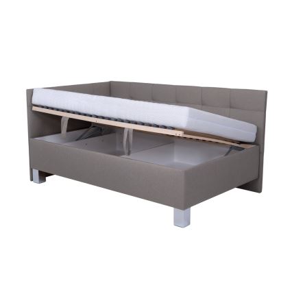 Čalúnená posteľ s matracom a úložným priestorom MARIA PETITE 120x200 cm taupe