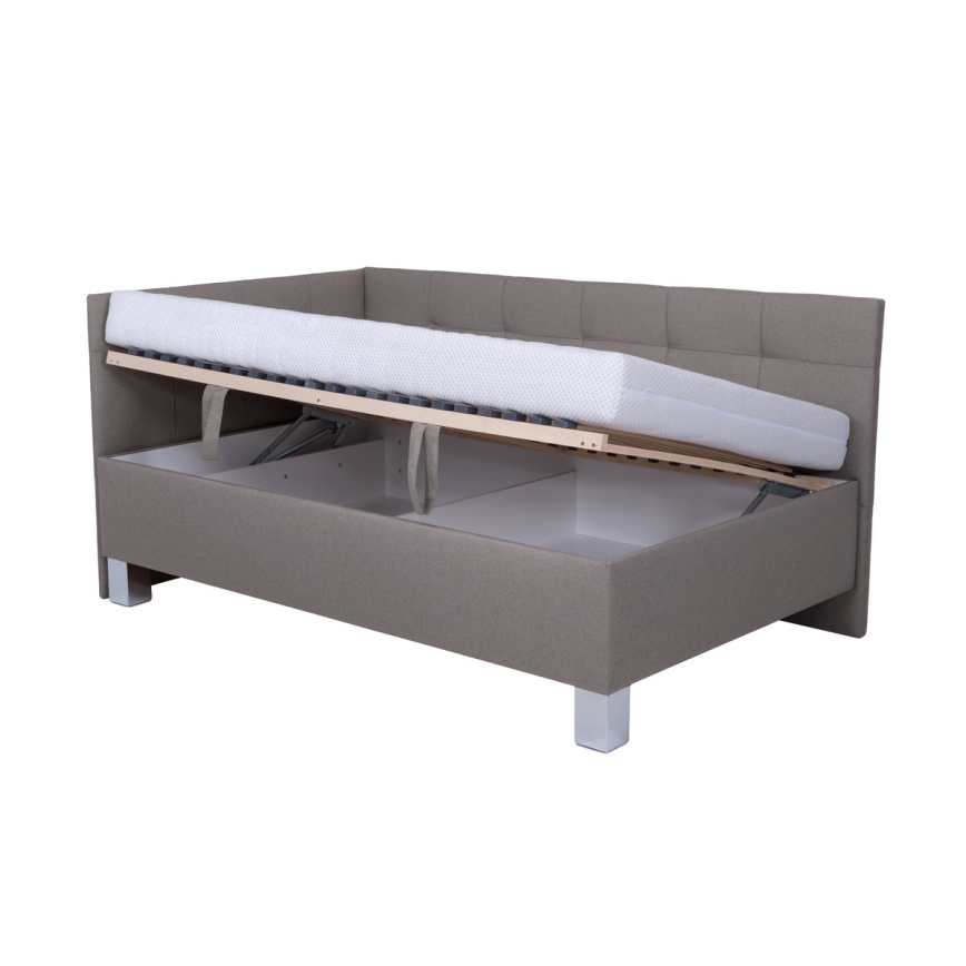 Čalúnená posteľ s matracom a úložným priestorom MARIA PETITE 120x200 cm taupe