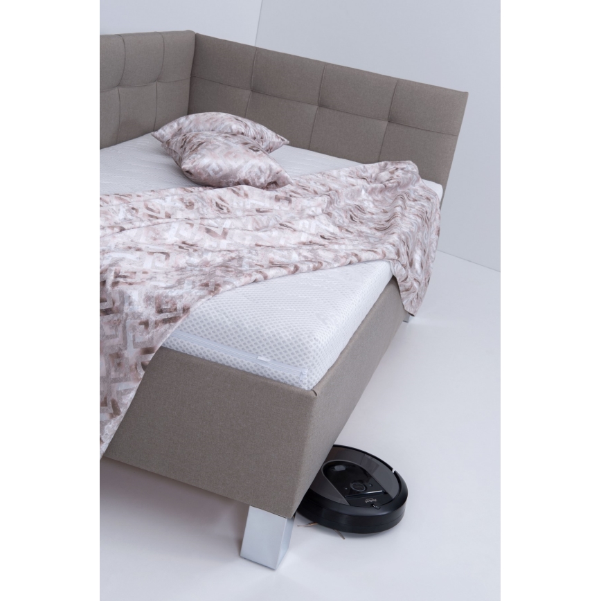 Čalúnená posteľ s matracom a úložným priestorom MARIA PETITE 120x200 cm taupe