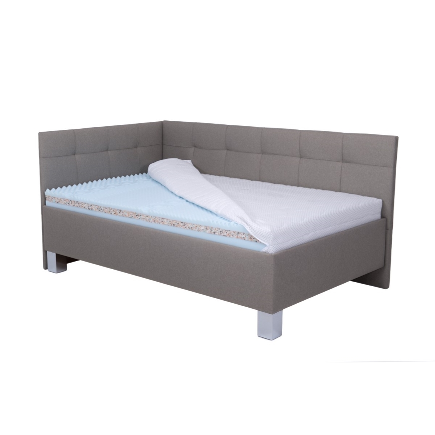 Čalúnená posteľ s matracom a úložným priestorom MARIA PETITE 120x200 cm taupe