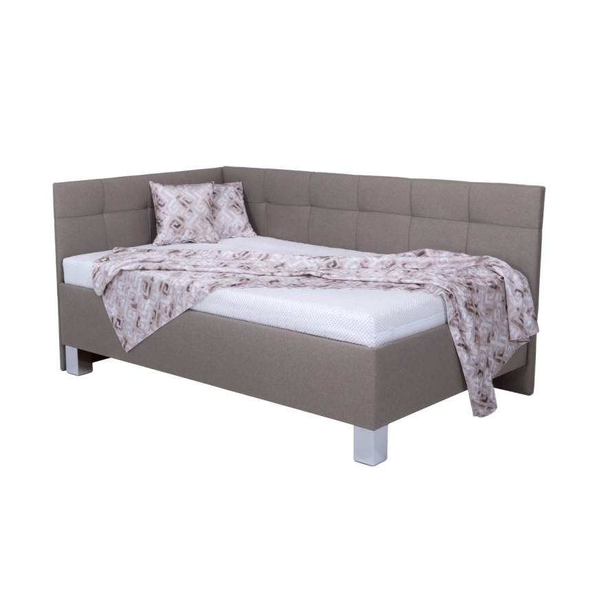 Čalúnená posteľ s matracom a úložným priestorom MARIA PETITE 120x200 cm taupe