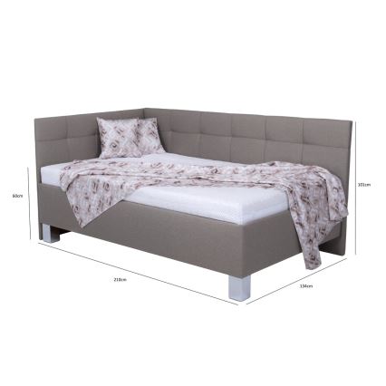 Čalúnená posteľ s matracom a úložným priestorom MARIA PETITE 120x200 cm taupe