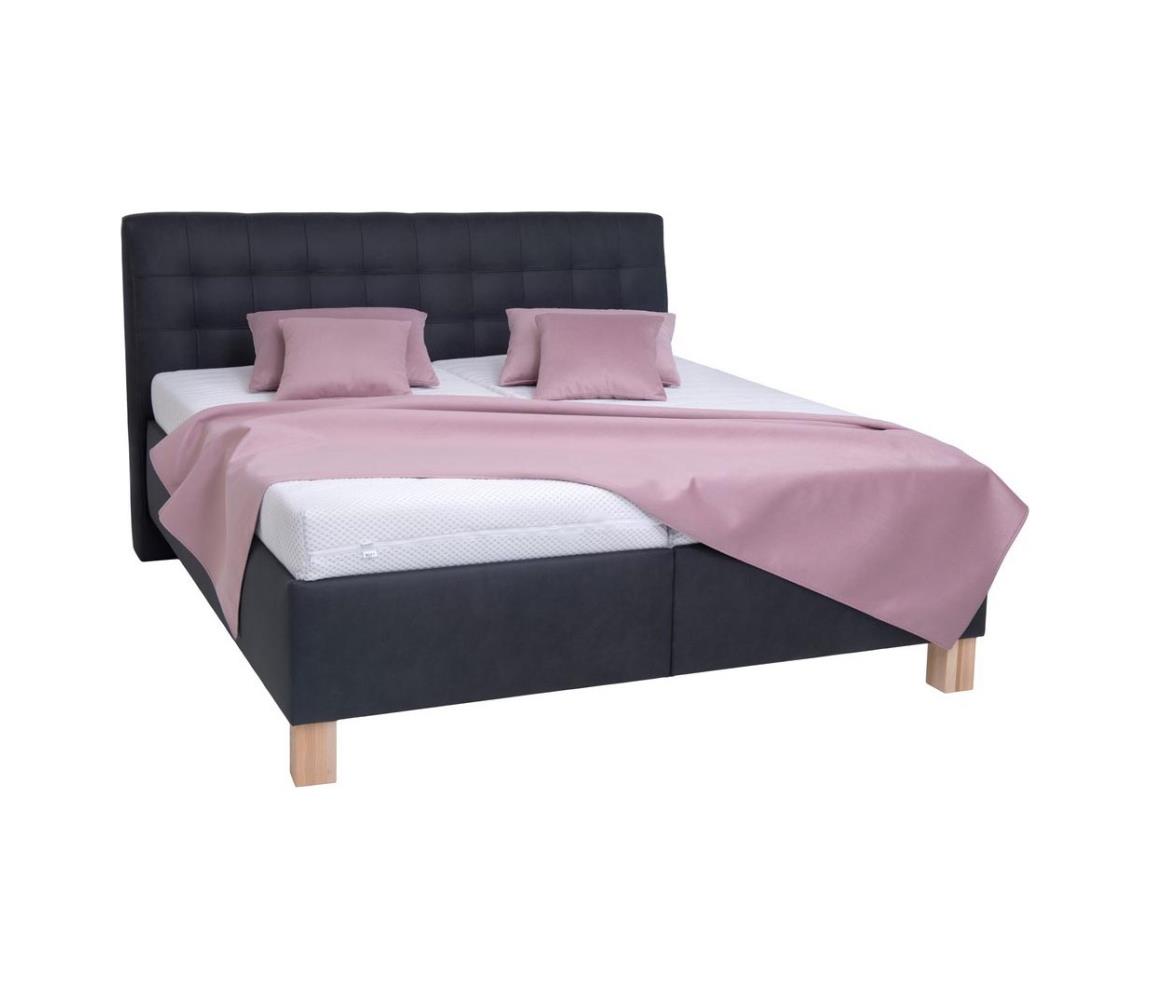 Čalúnená posteľ s matracom a úložným priestorom VIOLET 160x200 cm antracit 8590828932420