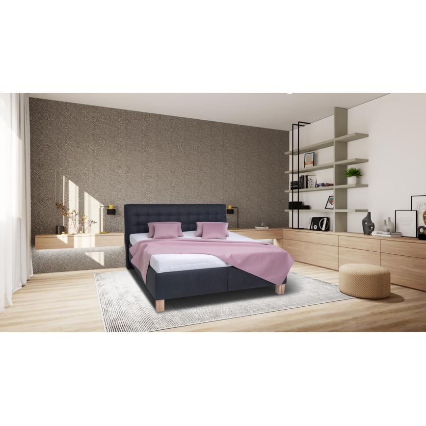 Čalúnená posteľ s matracom a úložným priestorom VIOLET 160x200 cm antracit