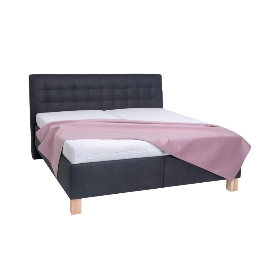 Čalúnená posteľ s matracom a úložným priestorom VIOLET 160x200 cm antracit