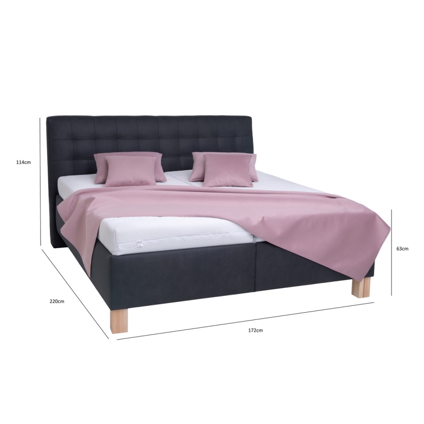 Čalúnená posteľ s matracom a úložným priestorom VIOLET 160x200 cm antracit