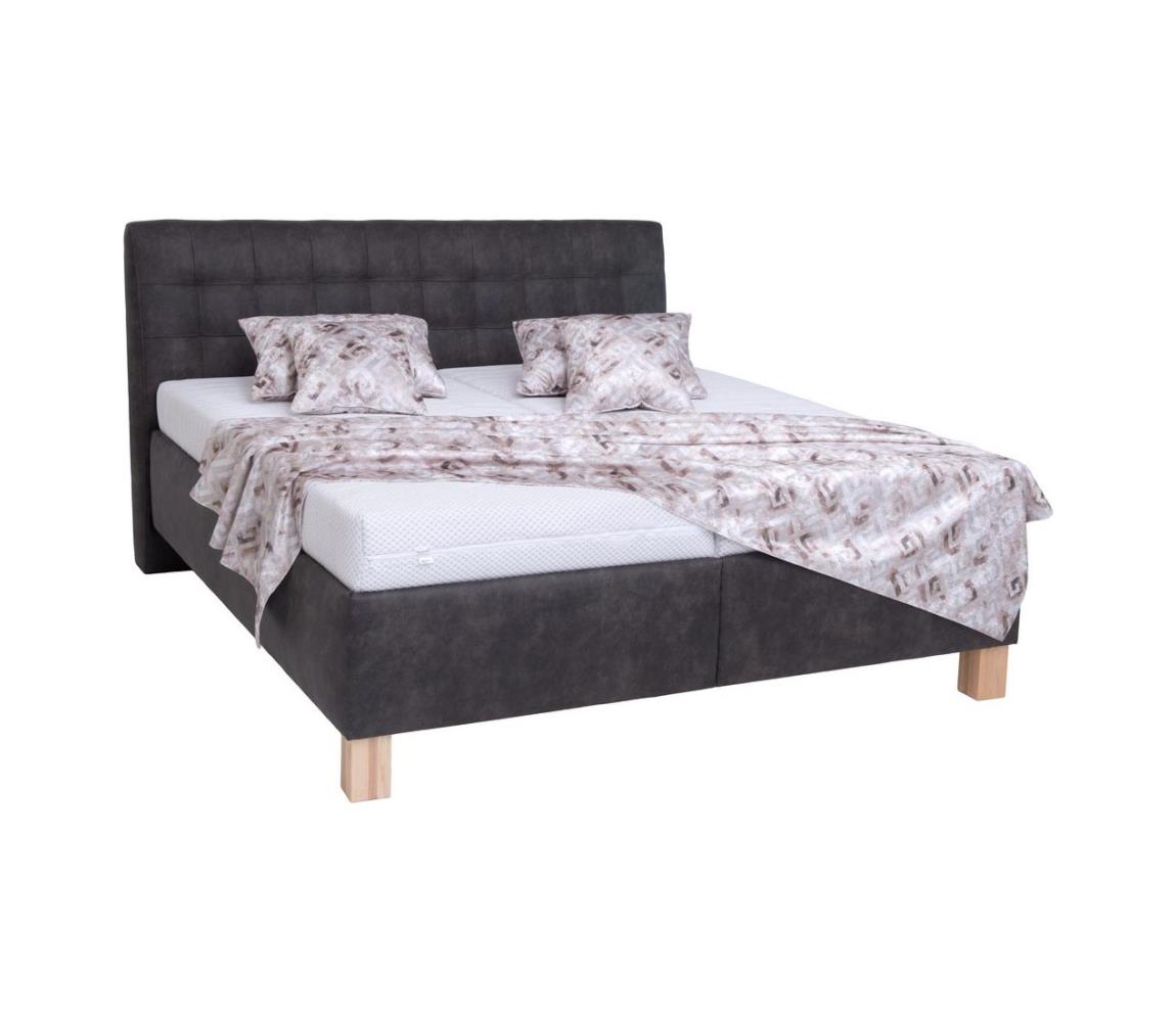 Čalúnená posteľ s matracom a úložným priestorom VIOLET 180x200 cm tmavosivá 8590828931980