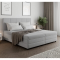 Čalúnená posteľ s pružinovou matracou a úložným priestorom ISABEL 180x200 svetlosivá
