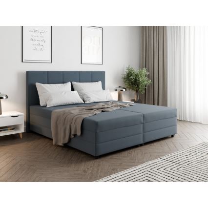 Čalúnená posteľ s pružinovým matracom a úložným priestorom ISABEL 160x200 šedá
