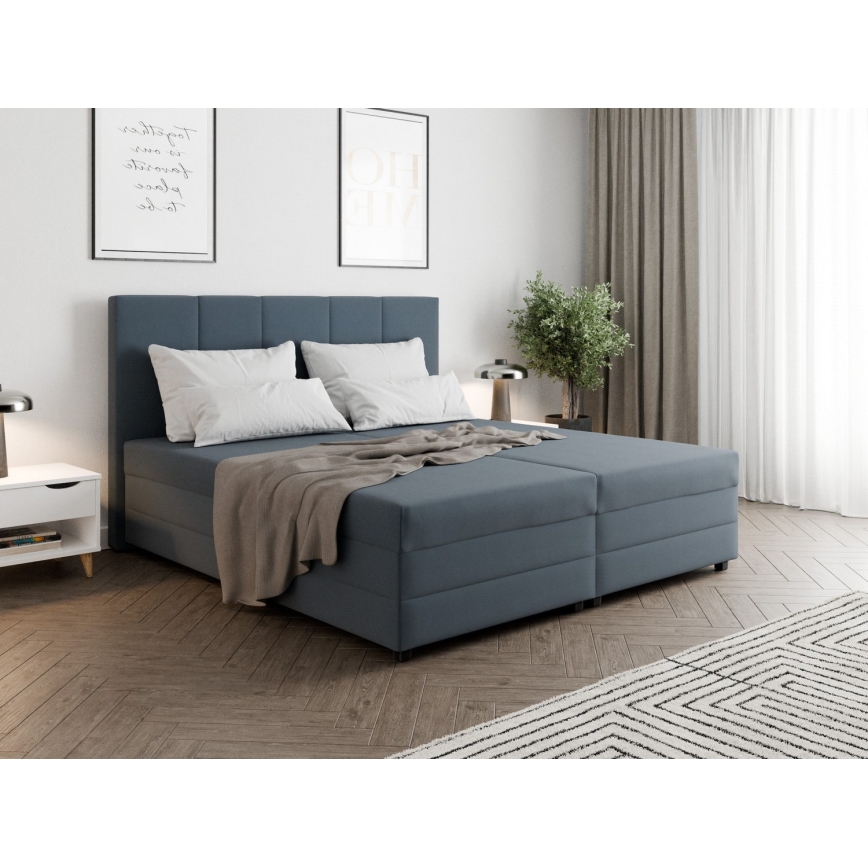 Čalúnená posteľ s pružinovým matracom a úložným priestorom ISABEL 160x200 šedá