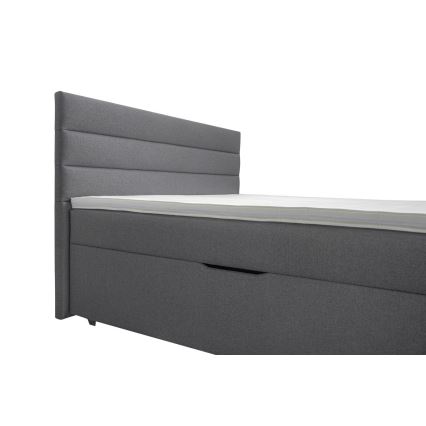 Čalúnená posteľ s úložným priestorom a matracemi s topperem NEW BOLERO 180x200 cm šedá