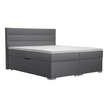 Čalúnená posteľ s úložným priestorom a matracemi s topperem NEW BOLERO 160x200 cm šedá