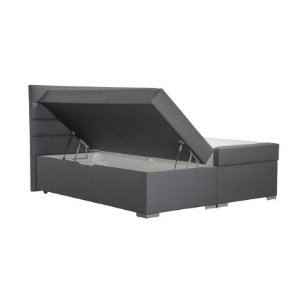 Čalúnená posteľ NEW BOLERO 160x200 cm s úložným priestorom a matracami s topperom, sivá
