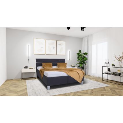 Čalúnená posteľ s úložným priestorom bez matraca ALIS 180x200 cm antracit