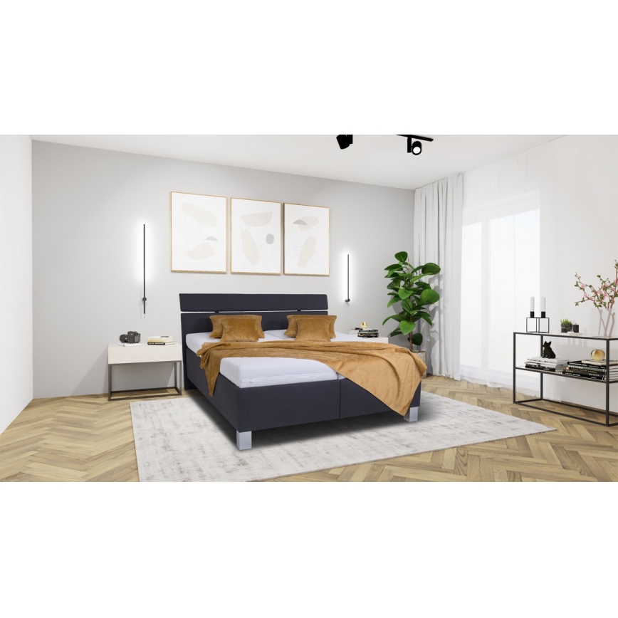 Čalúnená posteľ s úložným priestorom bez matraca ALIS 180x200 cm antracit