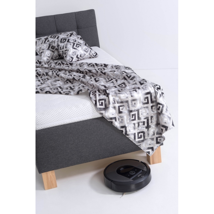 Čalúnená posteľ s úložným priestorom bez matraca MARIA ONE 90x200 cm sivá