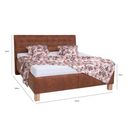 Čalúnená posteľ s úložným priestorom bez matraca VIOLET 180x200 cm konjakovo-hnedá