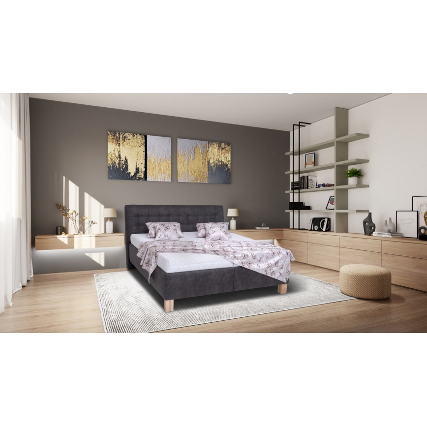 Čalúnená posteľ s úložným priestorom bez matraca VIOLET 180x200 cm tmavošedá